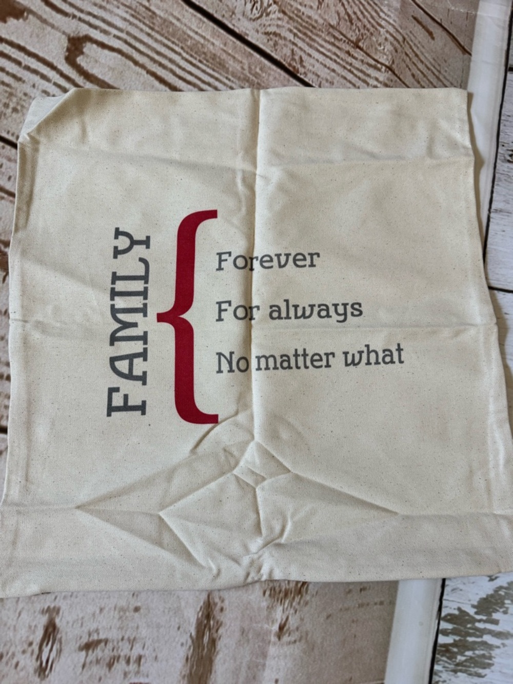 thirty-one Natural Canvas Pillow Cover with Black Logo